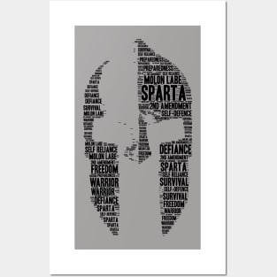 Spartan Helm word cloud Posters and Art